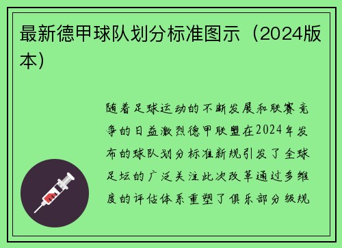 最新德甲球队划分标准图示（2024版本）